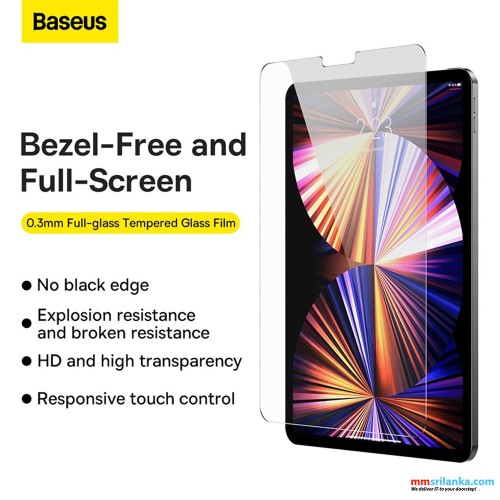 Baseus iPad Pro 12.9inch（2018/2020/2021）0.3mm Full-glass Tempered Glass Film Transparent